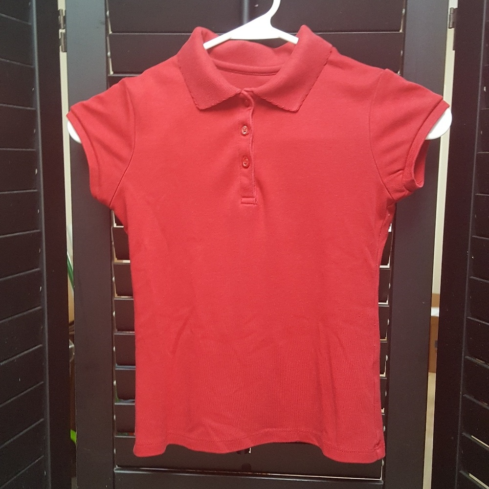 Chaps Girls Red Polo shirt/school approved
